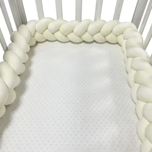 Tresse de lit pour Bébé - Protecteur de berceau pour bébé, coussin à nœud tressé pour nourrissons et enfants, 3 actions, pare-chocs dans le berceau du nouveau-né, 1M/2M/3M/4M 7